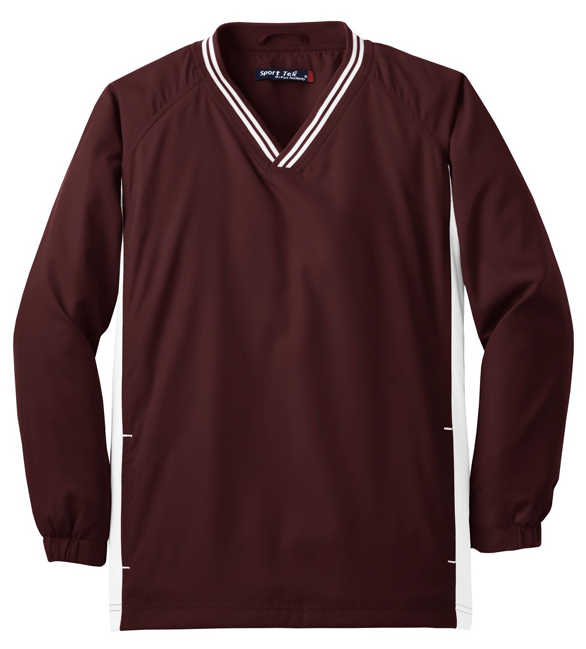 Sport-Tek Youth Tipped V-Neck Raglan Wind Shirt-3