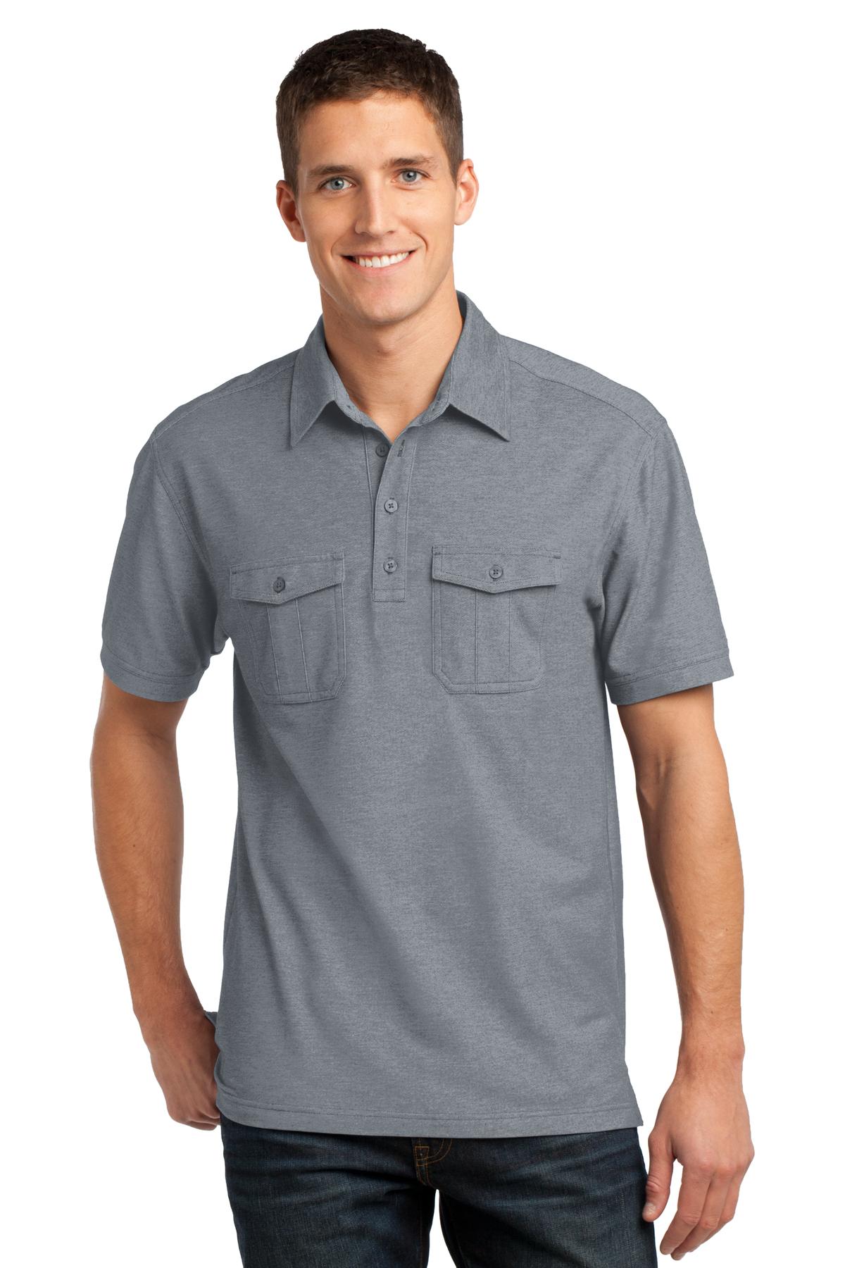 Port Authority Oxford Pique Double Pocket Polo