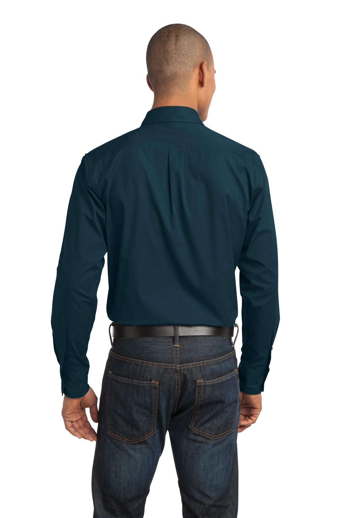 Port Authority Men's Stain-Release Roll Sleeve Twill Shirt. S649 Mens Apparel Shirts & Tops