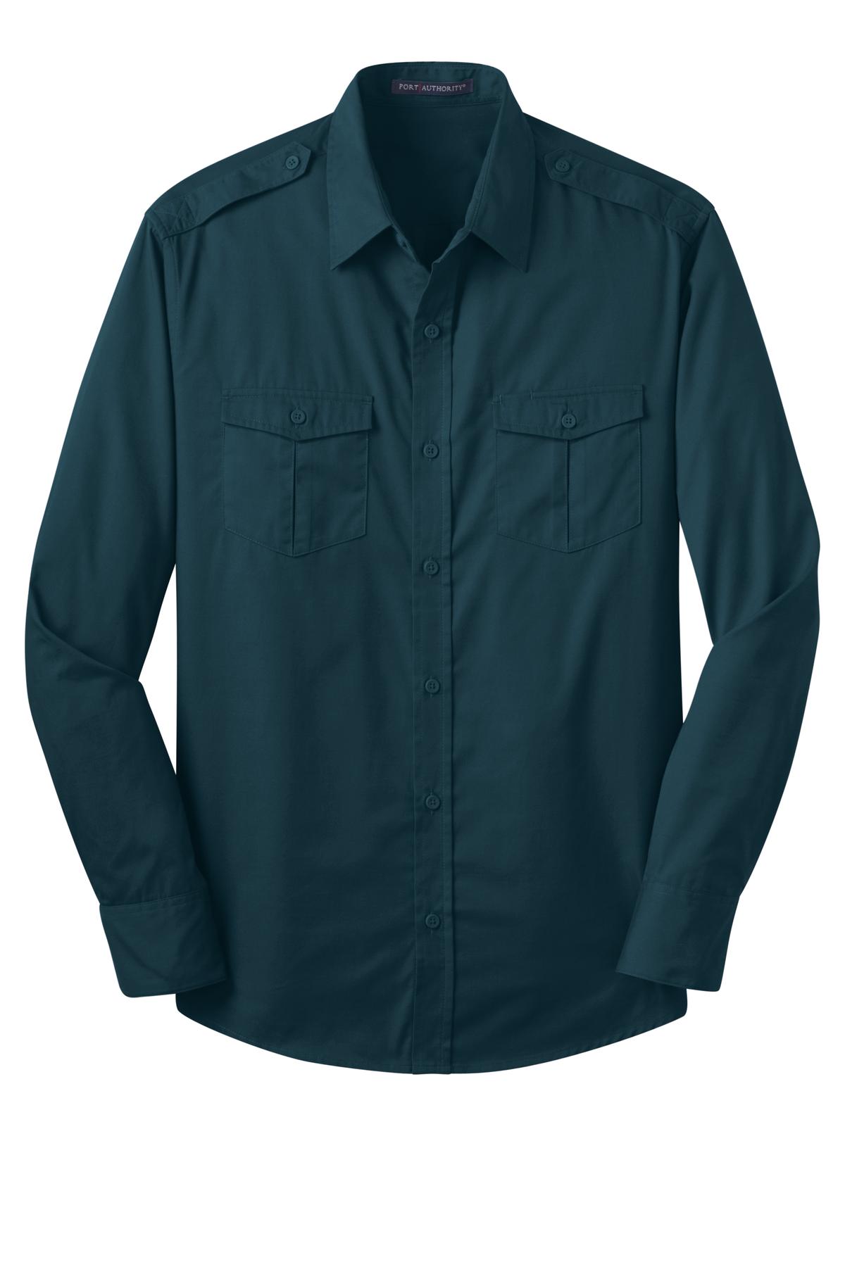 Port Authority Men's Stain-Release Roll Sleeve Twill Shirt. S649 Mens Apparel Shirts & Tops