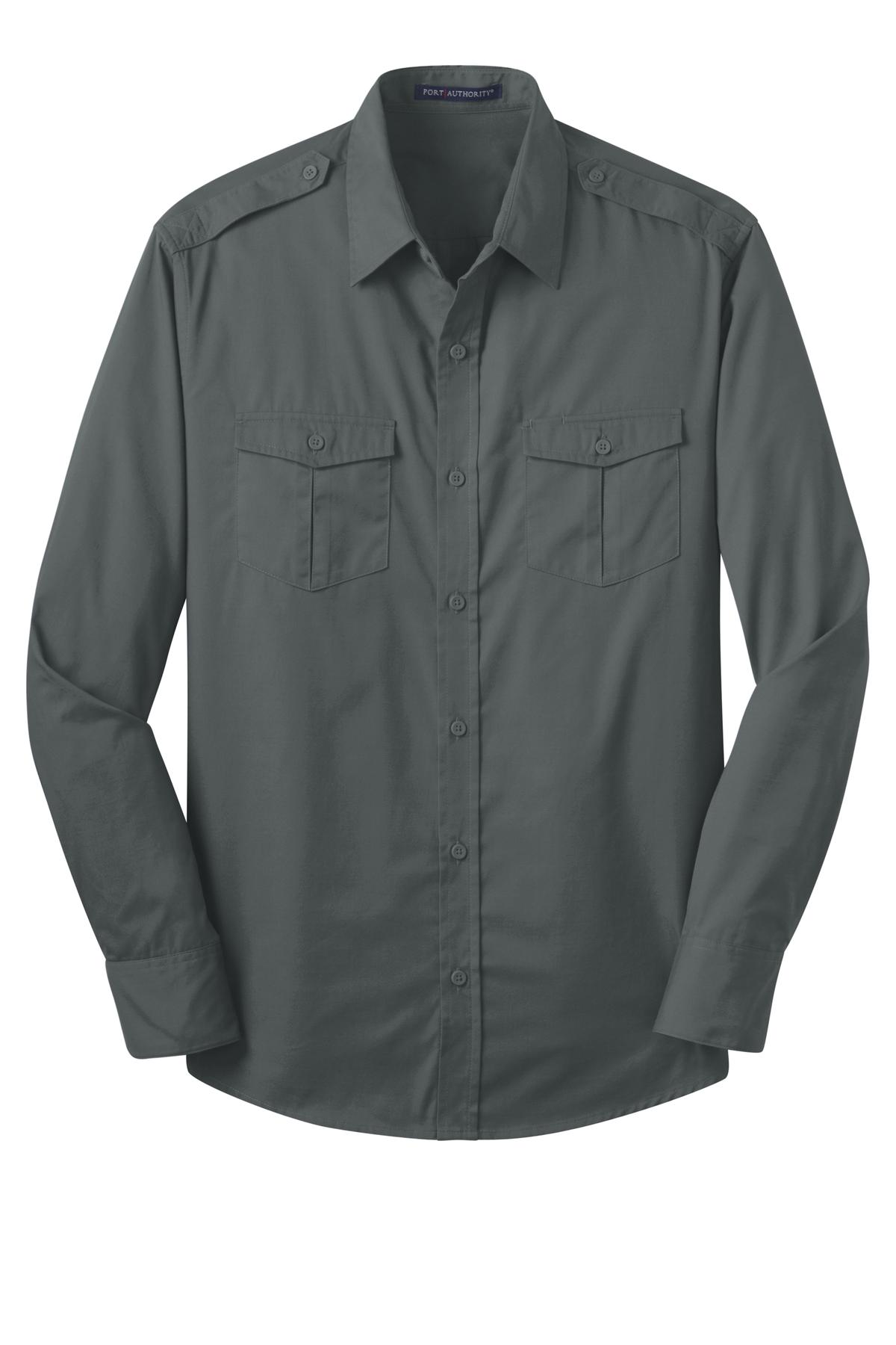 Port Authority Men's Stain-Release Roll Sleeve Twill Shirt. S649 Mens Apparel Shirts & Tops