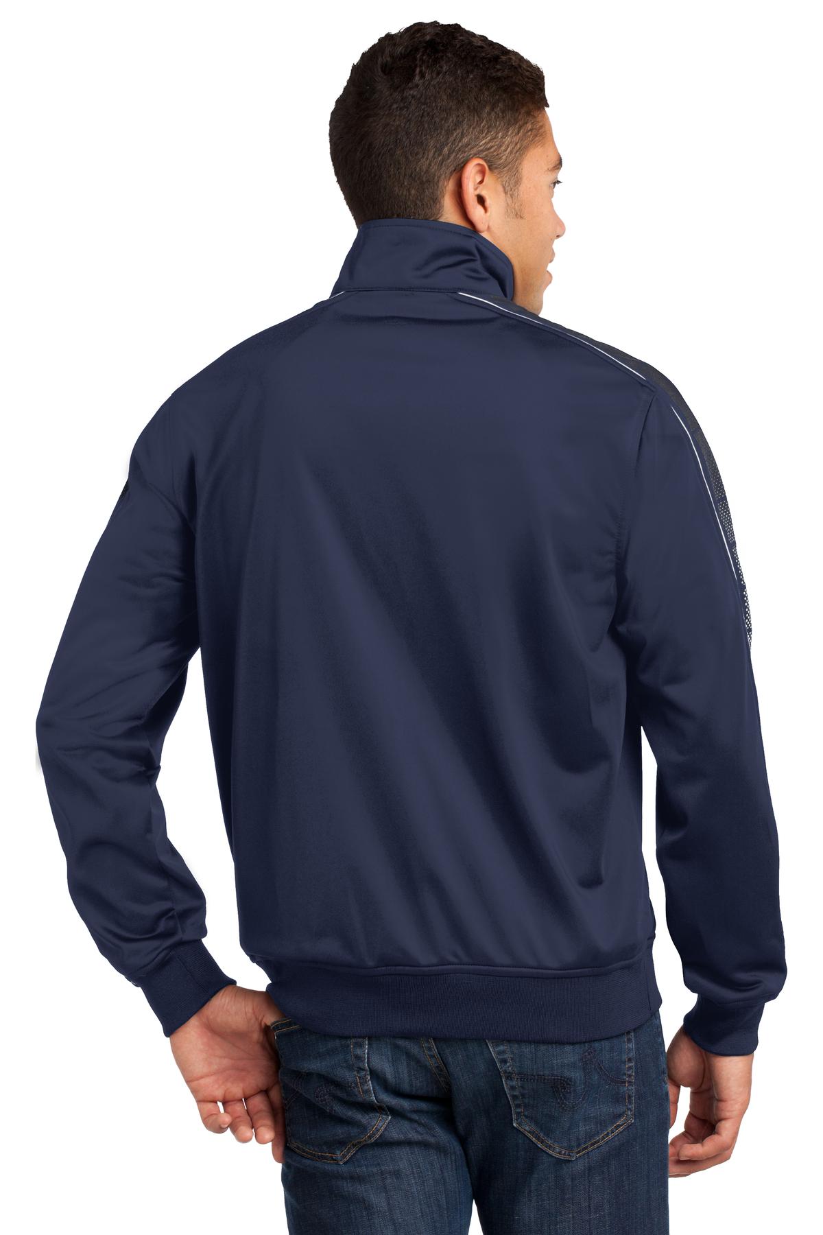 Sport-Tek Men's Dot Sublimation Tricot Track Jacket. JST93 Mens Apparel Jackets & Vests