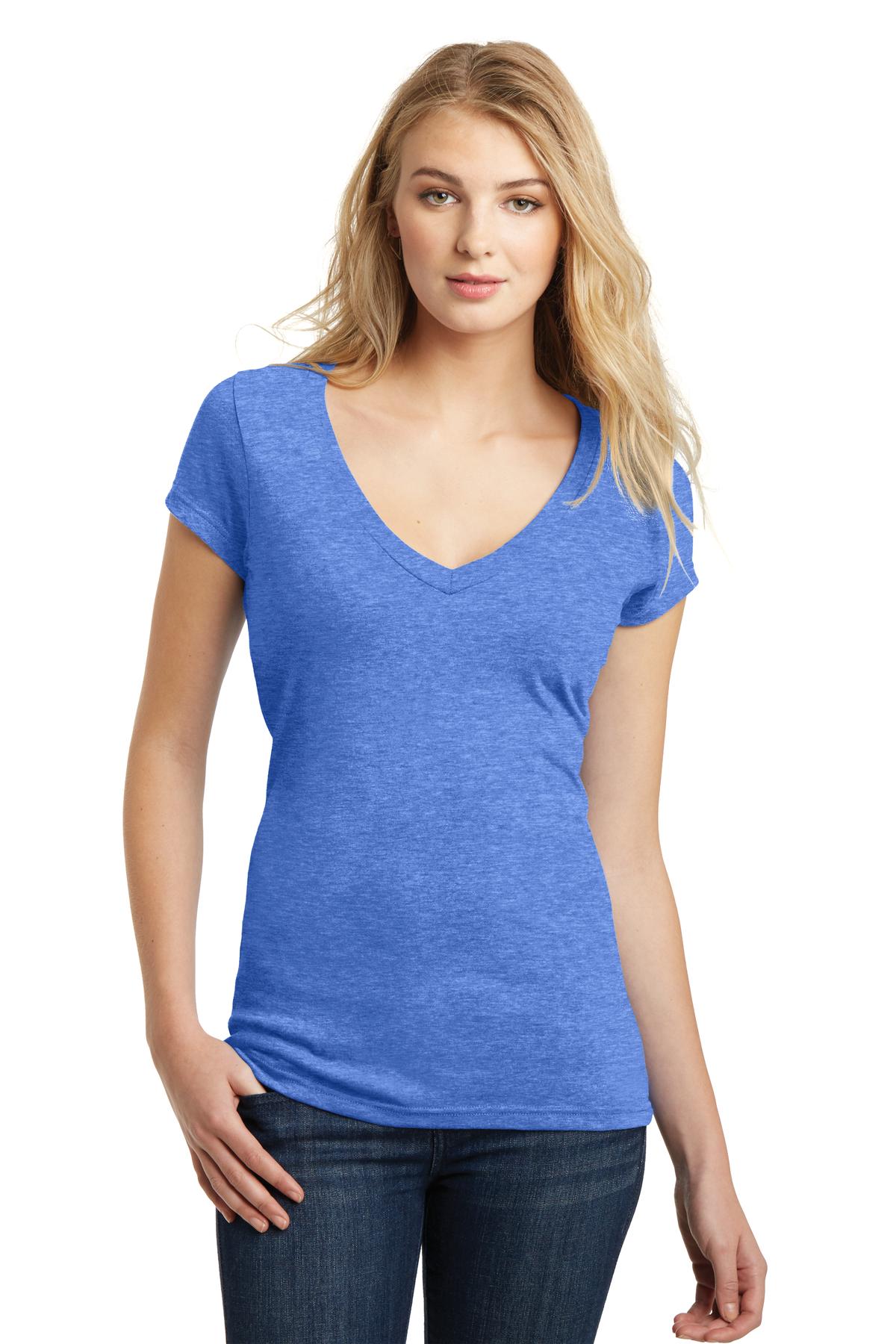 District Juniors Very Important Tee Deep V-Neck. DT6502 Womens Apparel Shirts & Tops