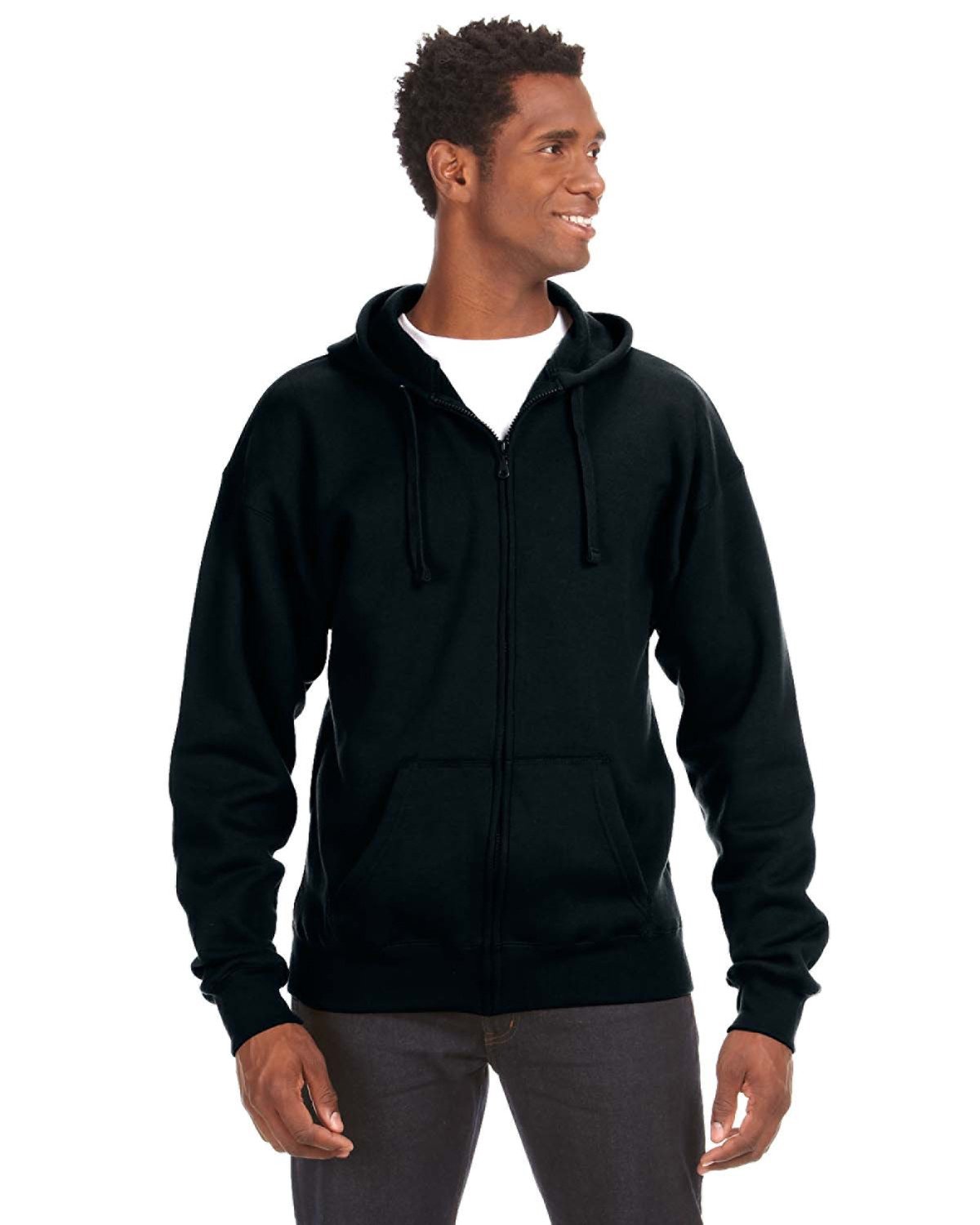 J. America Adult Premium Full-Zip Fleece Hooded Sweatshirt JA8821-AB Mens Apparel Sweatshirts & Fleece