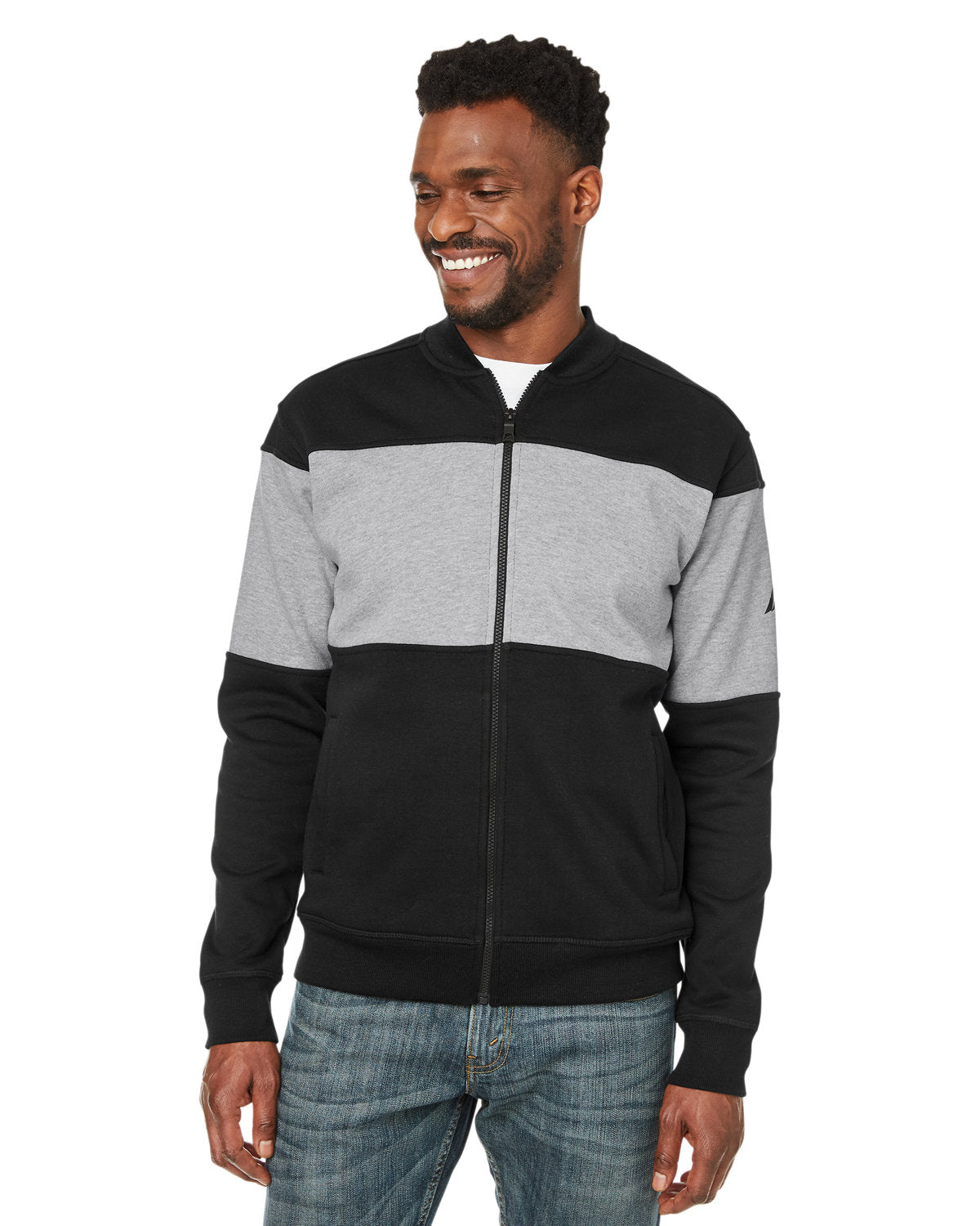 Nautica Anchor Bomber Full-Zip Fleece Jacket Mens Apparel Sweatshirts & Fleece