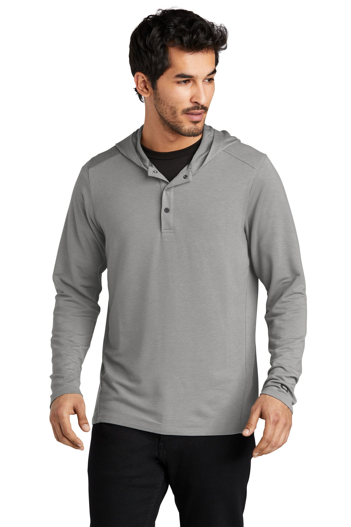 OGIO Men's Luuma Flex Hooded Henley Sweatshirt. LOG850 Corporate Apparel Sweatshirts & Fleece