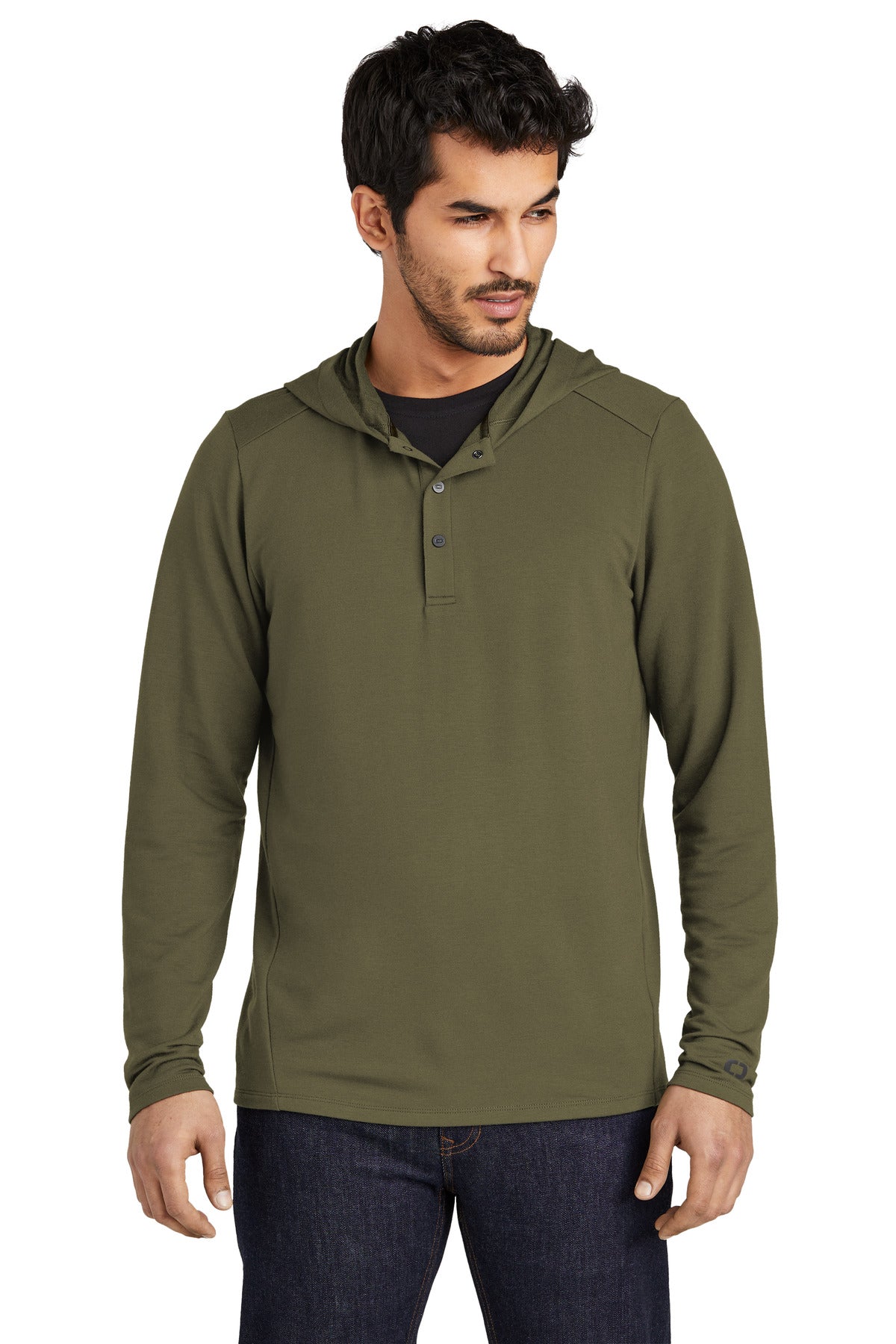 OGIO Men's Luuma Flex Hooded Henley Sweatshirt. LOG850 Corporate Apparel Sweatshirts & Fleece