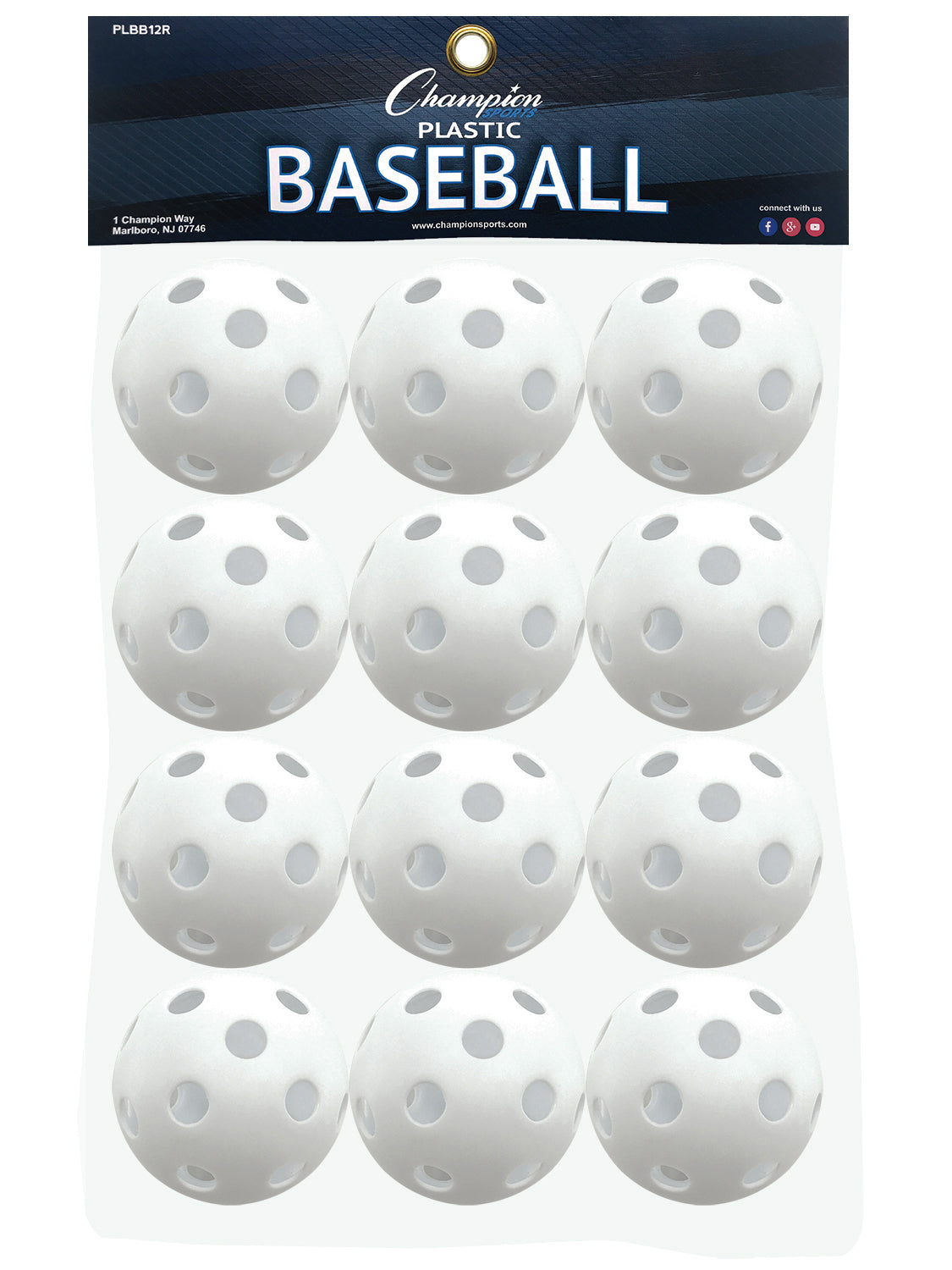 Champion Sports Plastic Baseball Set - Dozen Baseball Baseballs All