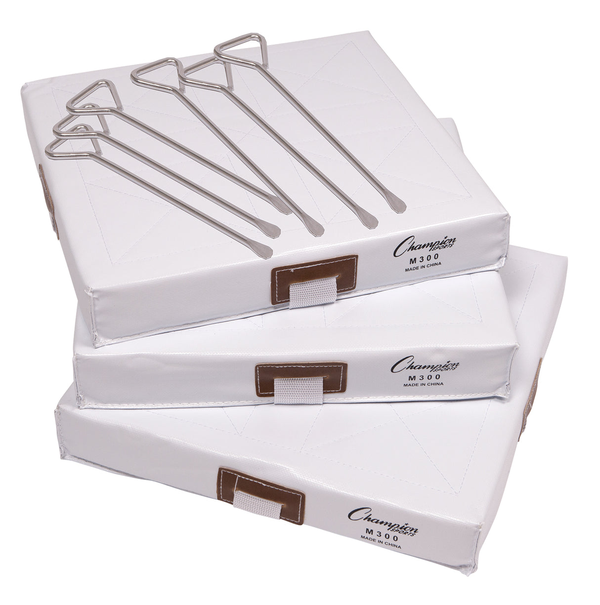 Champion Sports Foam Filled Quilted Cover Base - Set of 3 Baseball Field Equipment All