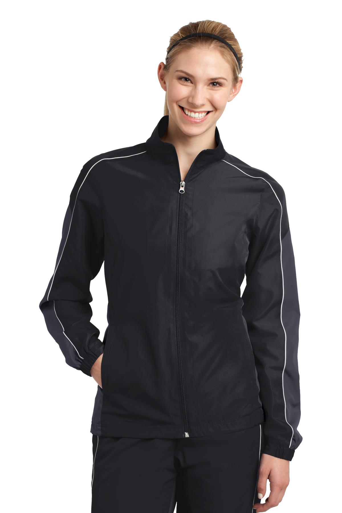 Sport-Tek Women's Piped Colorblock Wind Jacket. LST61 Womens Apparel Jackets & Vests