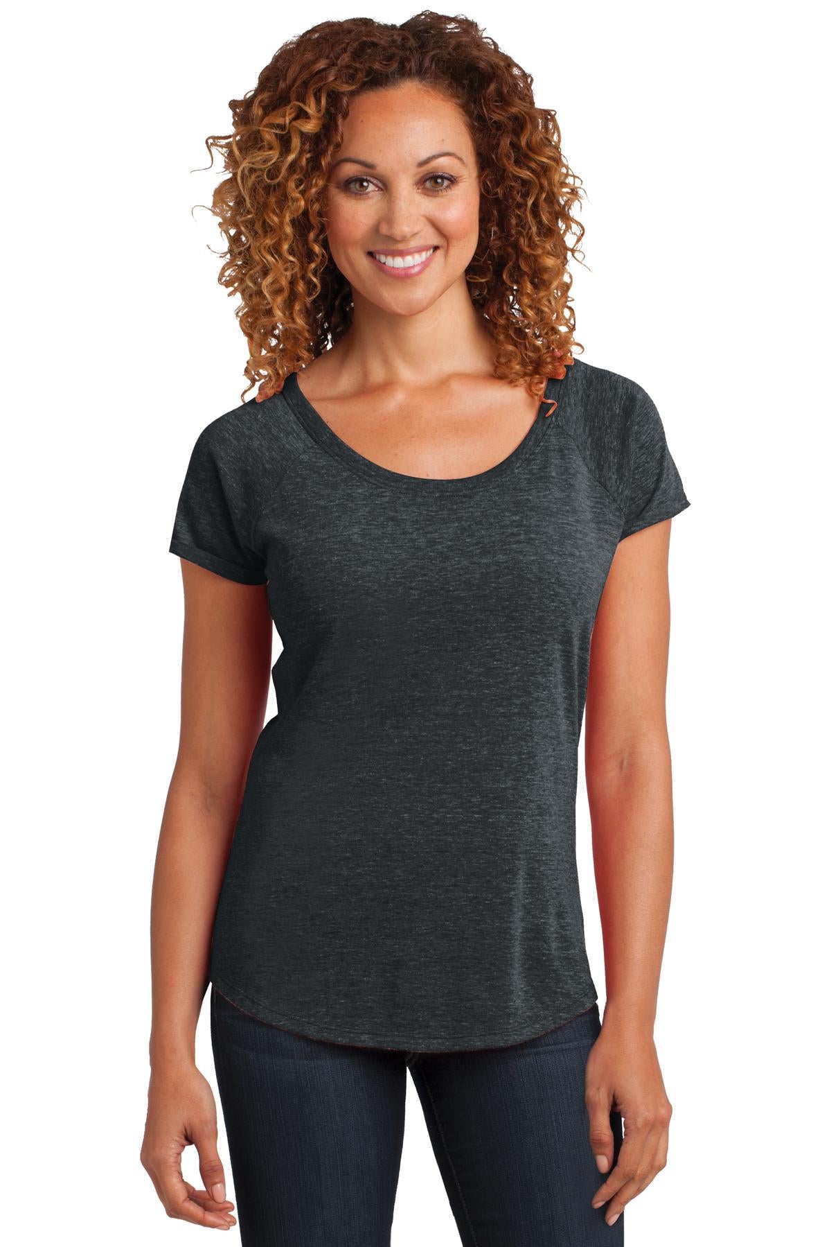 District Made Ladies Tri-Blend Scoop Tee. DM443 Womens Apparel Shirts & Tops