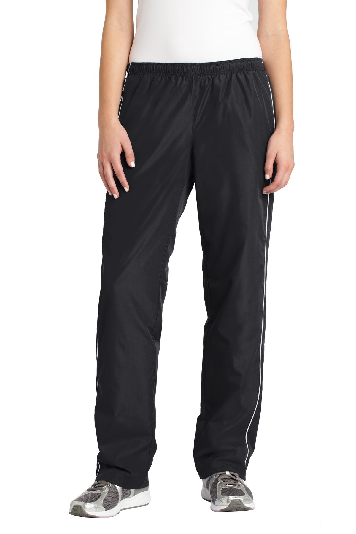 Sport-Tek Ladies Piped Wind Pant. LPST61 Womens Apparel Pants & Sweatpants