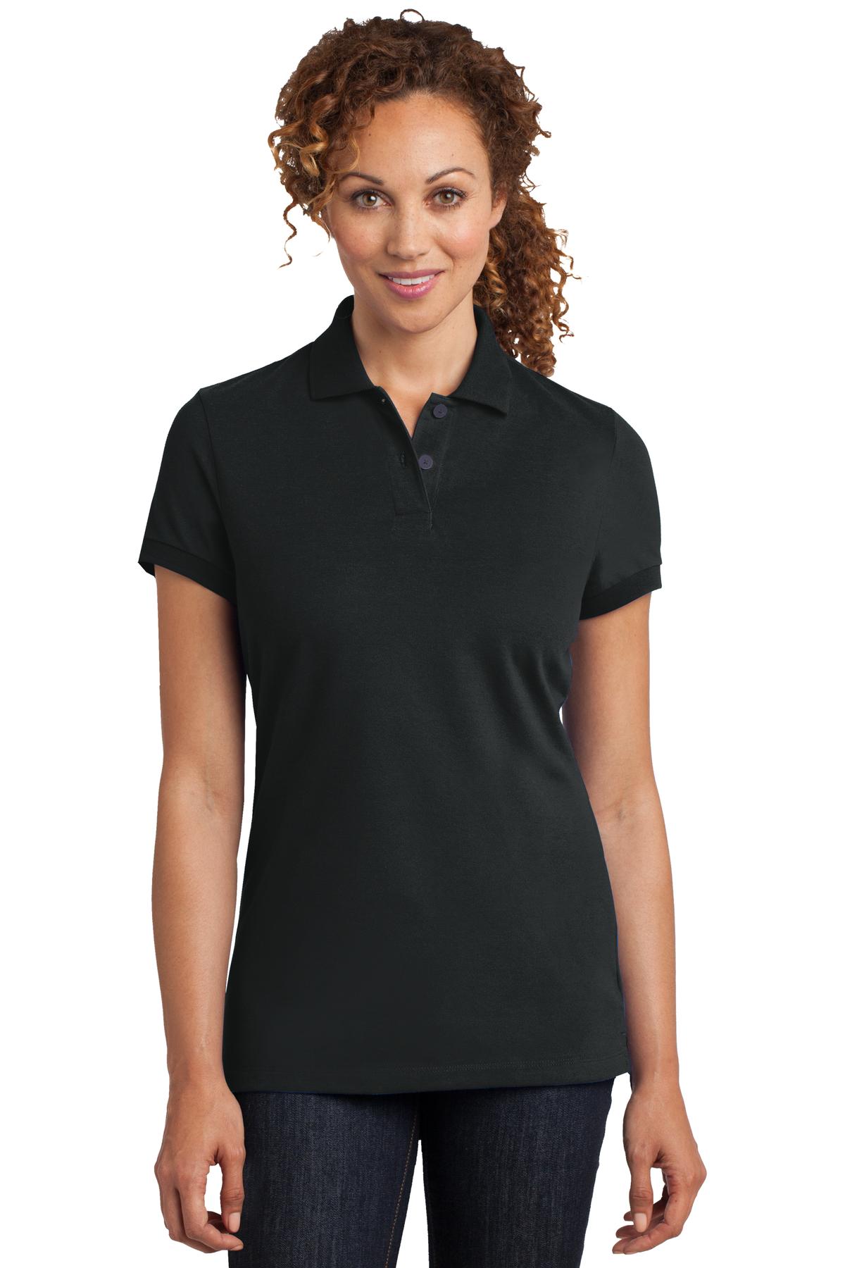 District Made Ladies Stretch Pique Polo. DM425 Womens Apparel Shirts & Tops