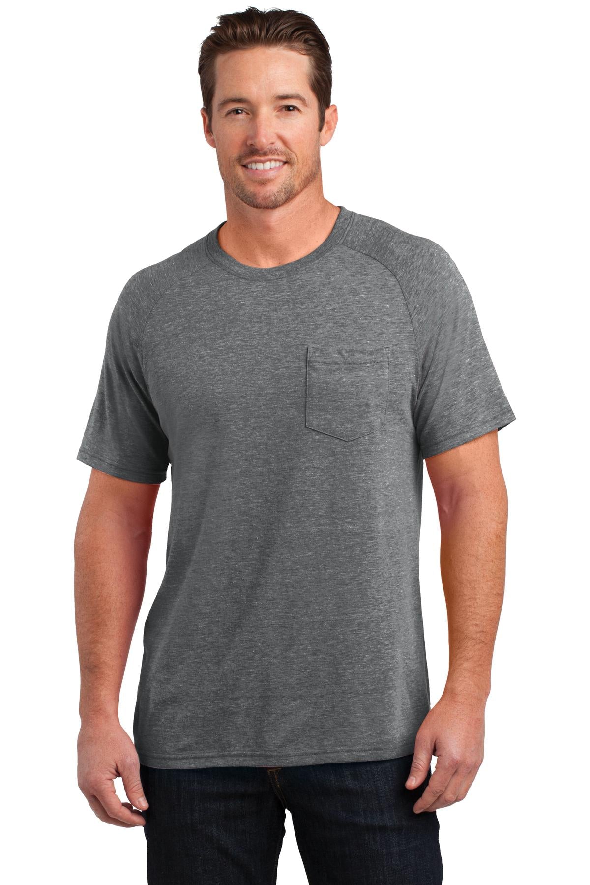 District Made Men's Tri-Blend Pocket Tee. DM340 Mens Apparel Shirts & Tops