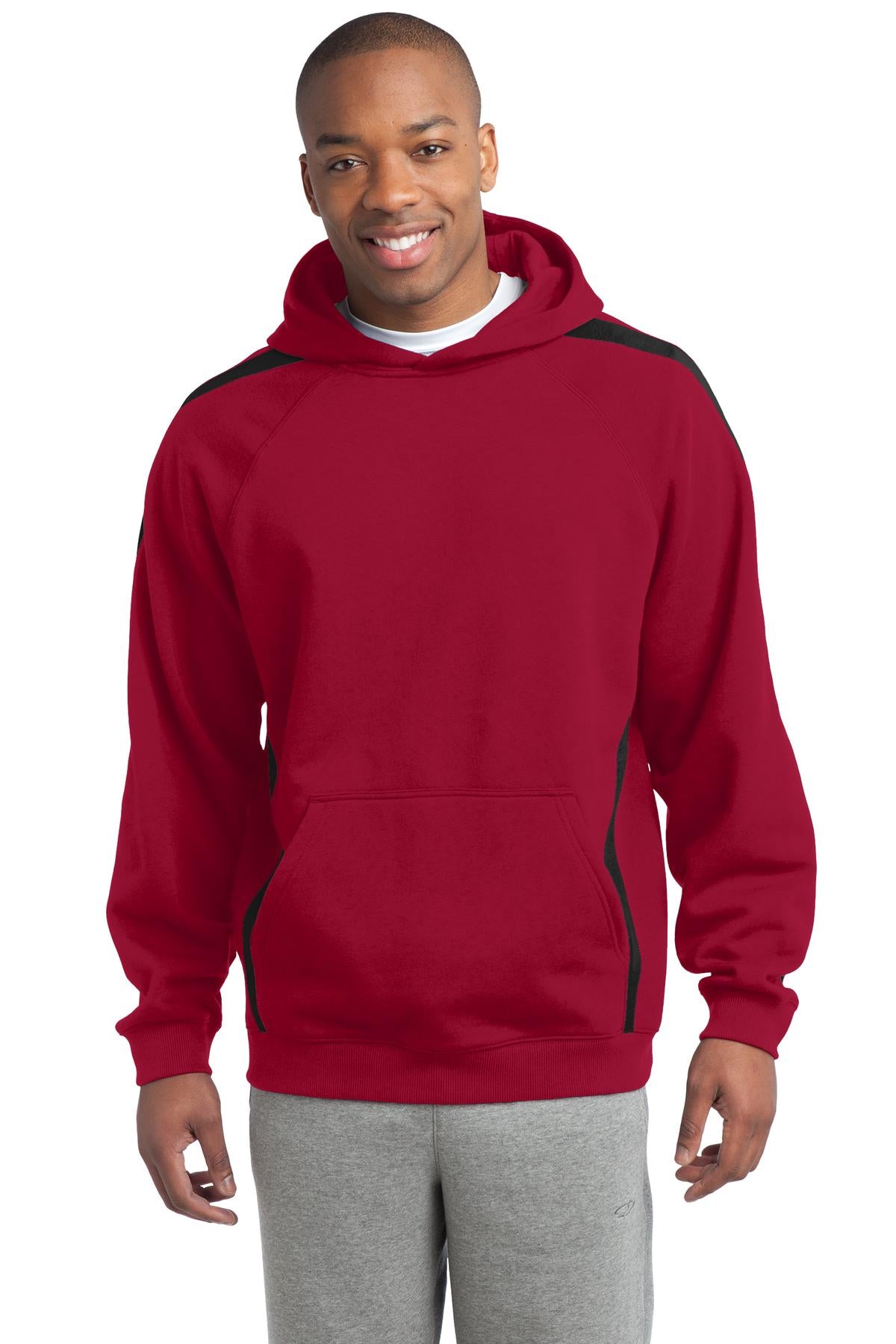 Sport-Tek Men's Tall Sleeve Stripe Pullover Hooded Sweatshirt. TST265 Mens Apparel Sweatshirts & Fleece