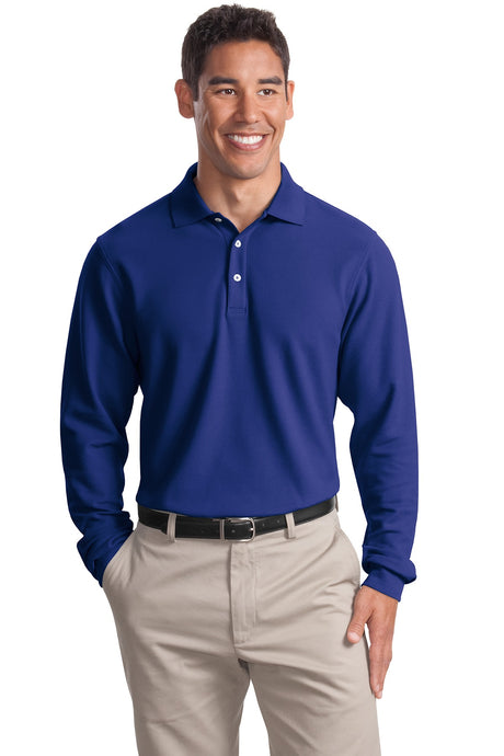 Port Authority Men's Tall Long Sleeve EZCotton Pique Polo. TLK800LS Mens Apparel Shirts & Tops