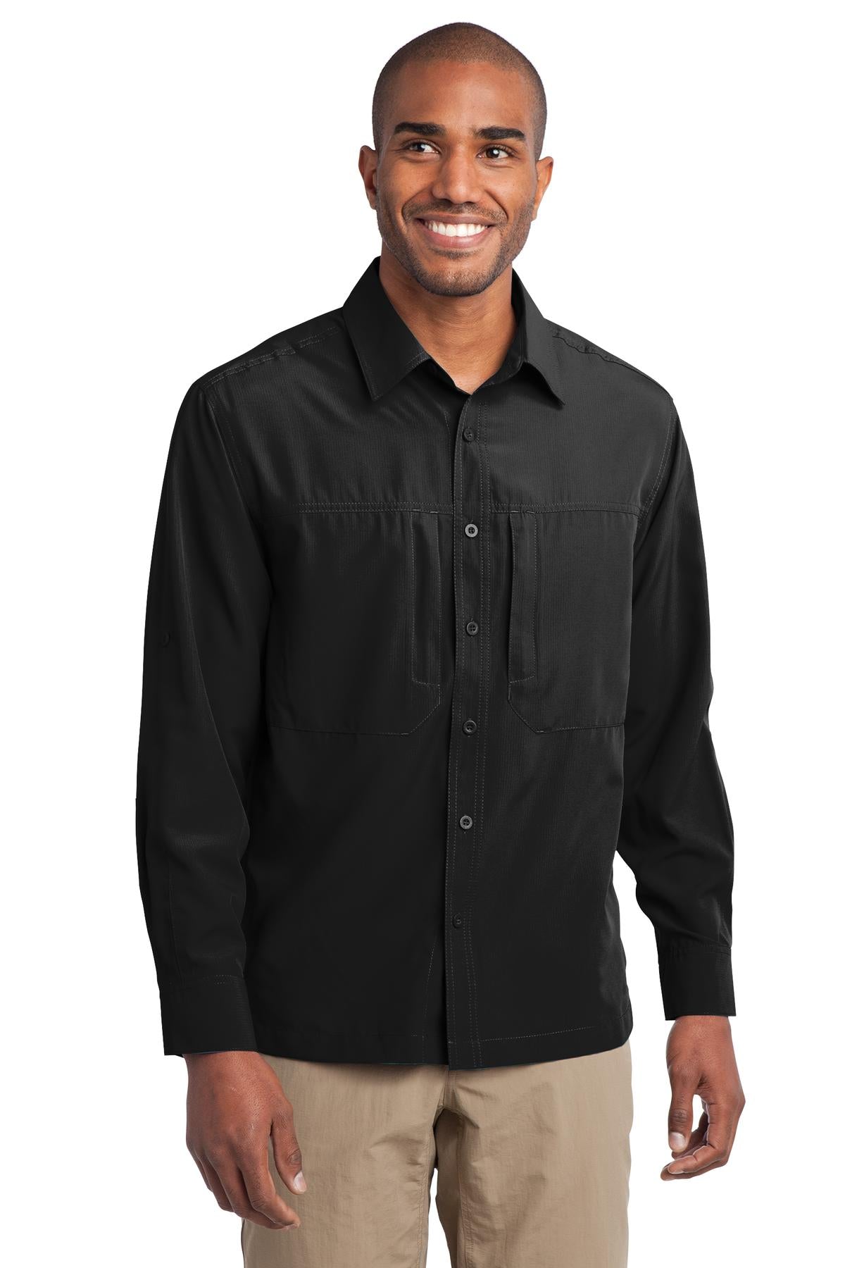 Eddie Bauer Men's Long Sleeve Performance Travel Shirt. EB604 Corporate Apparel Shirts & Tops