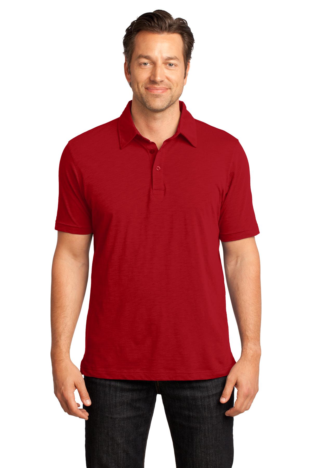 District Made Men's Slub Polo. DM350 Mens Apparel Shirts & Tops