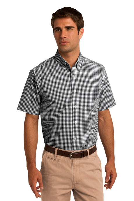 Port Authority Men's Short Sleeve Gingham Easy Care Shirt. S655 Mens Apparel Shirts & Tops