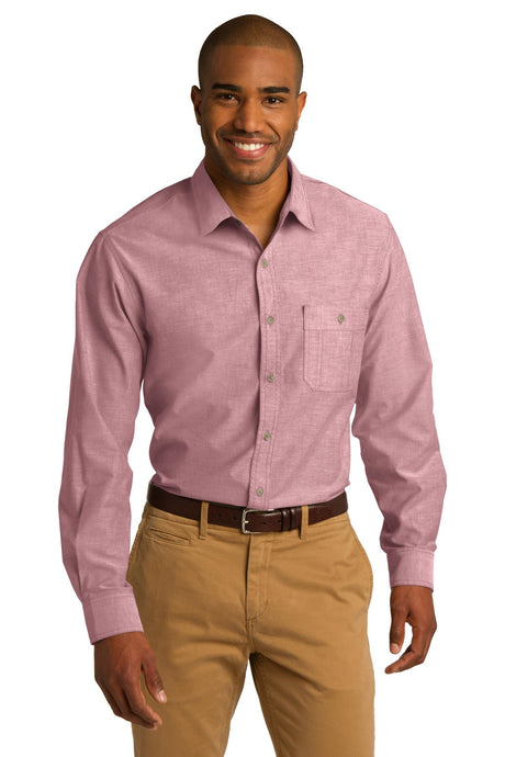 Port Authority Men's Chambray Shirt. S653 Mens Apparel Shirts & Tops