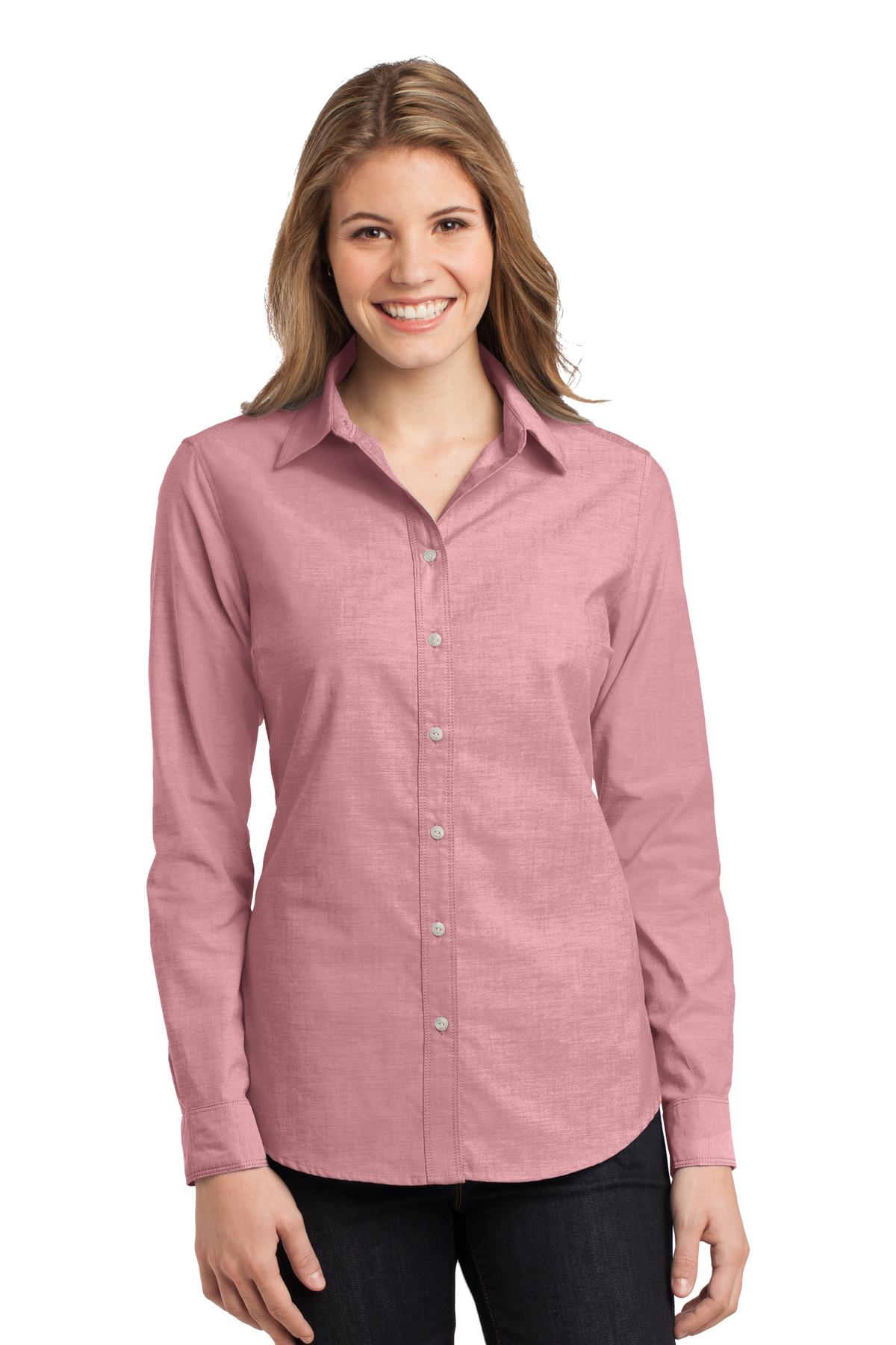 Port Authority Ladies Chambray Shirt. L653 Womens Apparel Shirts & Tops