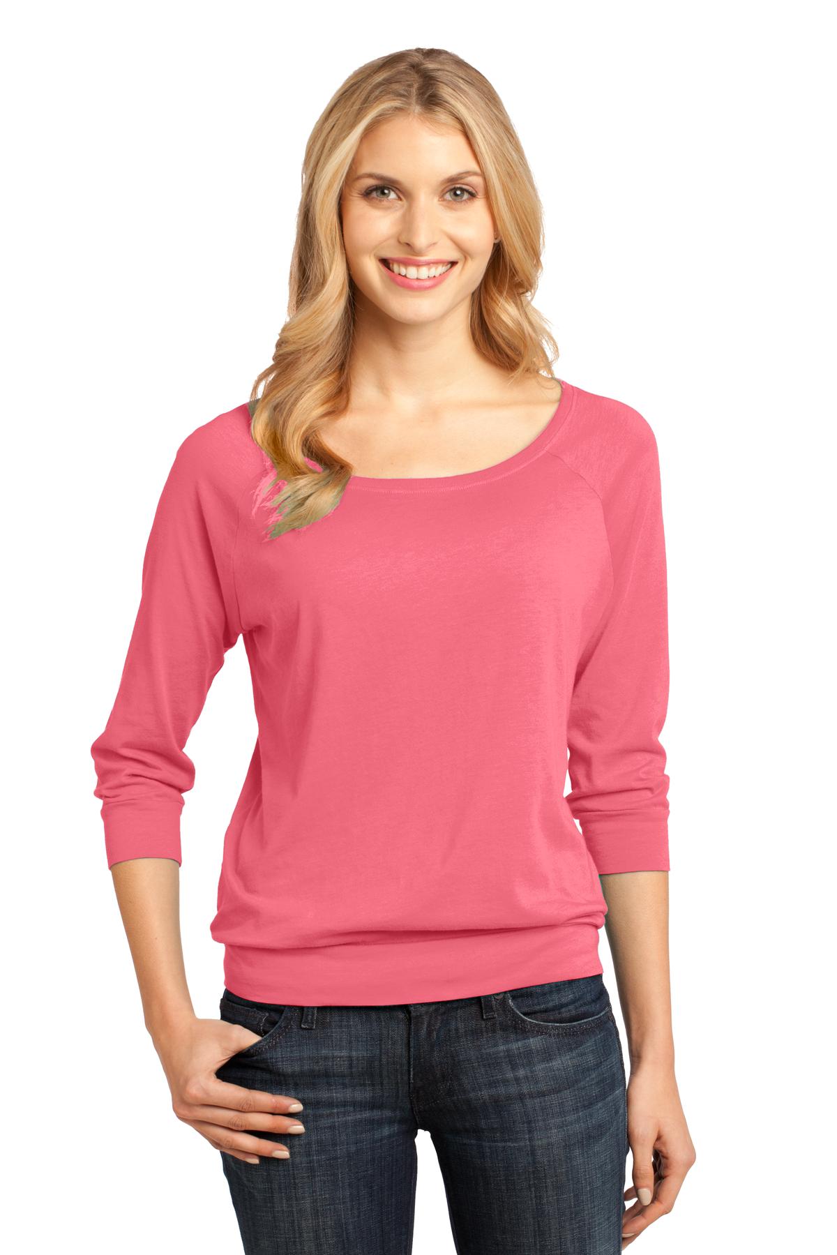 District Made Ladies Modal Blend 3/4-Sleeve Raglan DM482 Womens Apparel Shirts & Tops