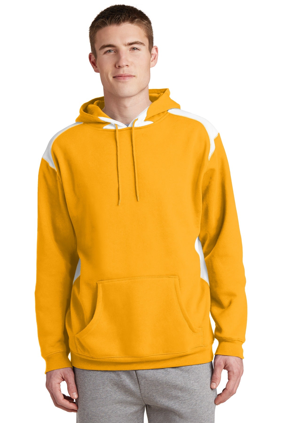 Sport-Tek Men's Pullover Hooded Sweatshirt with Contrast Color. F264 Mens Apparel Sweatshirts & Fleece
