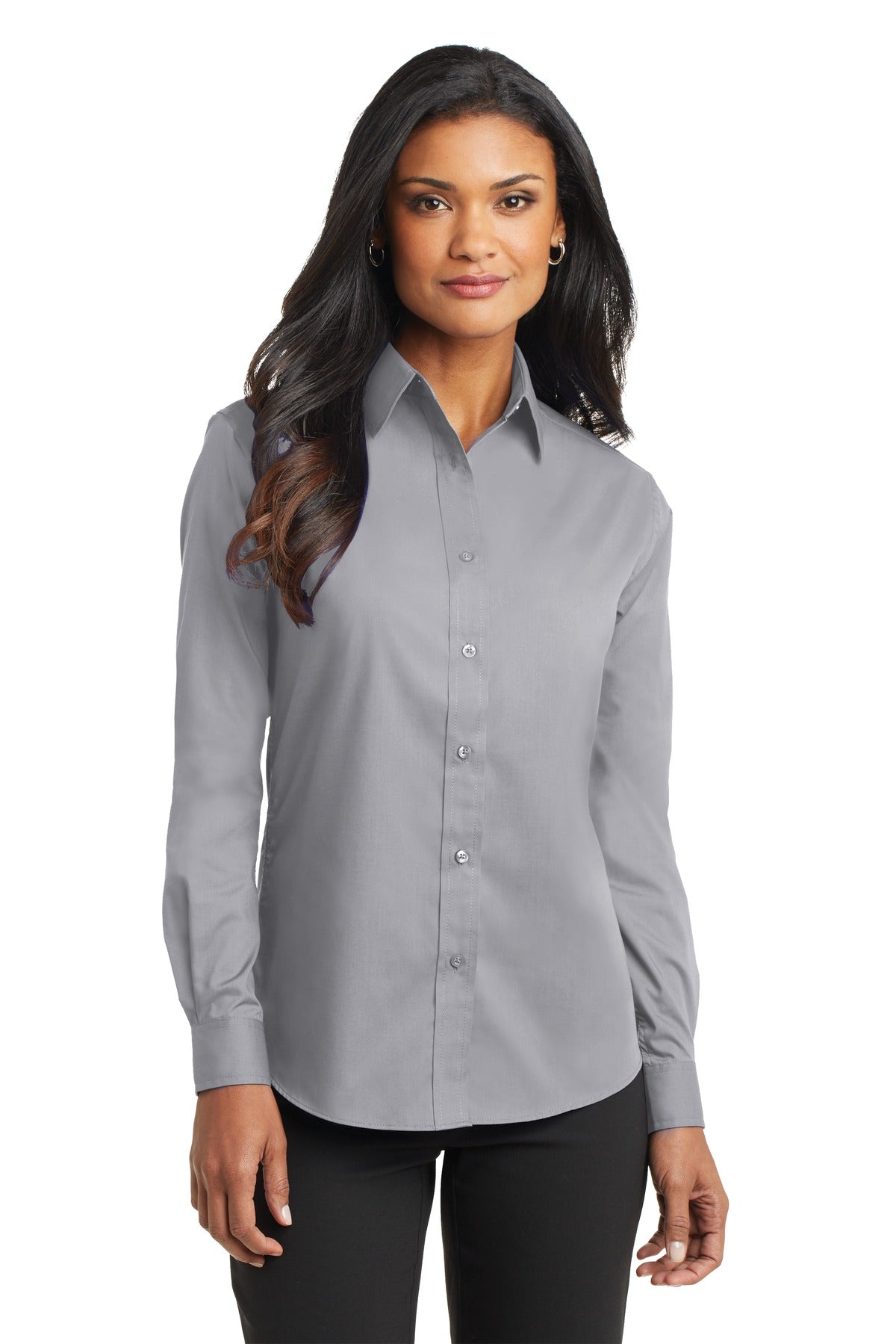 Port Authority Ladies Long Sleeve Value Poplin Shirt. L632 Womens Apparel Shirts & Tops