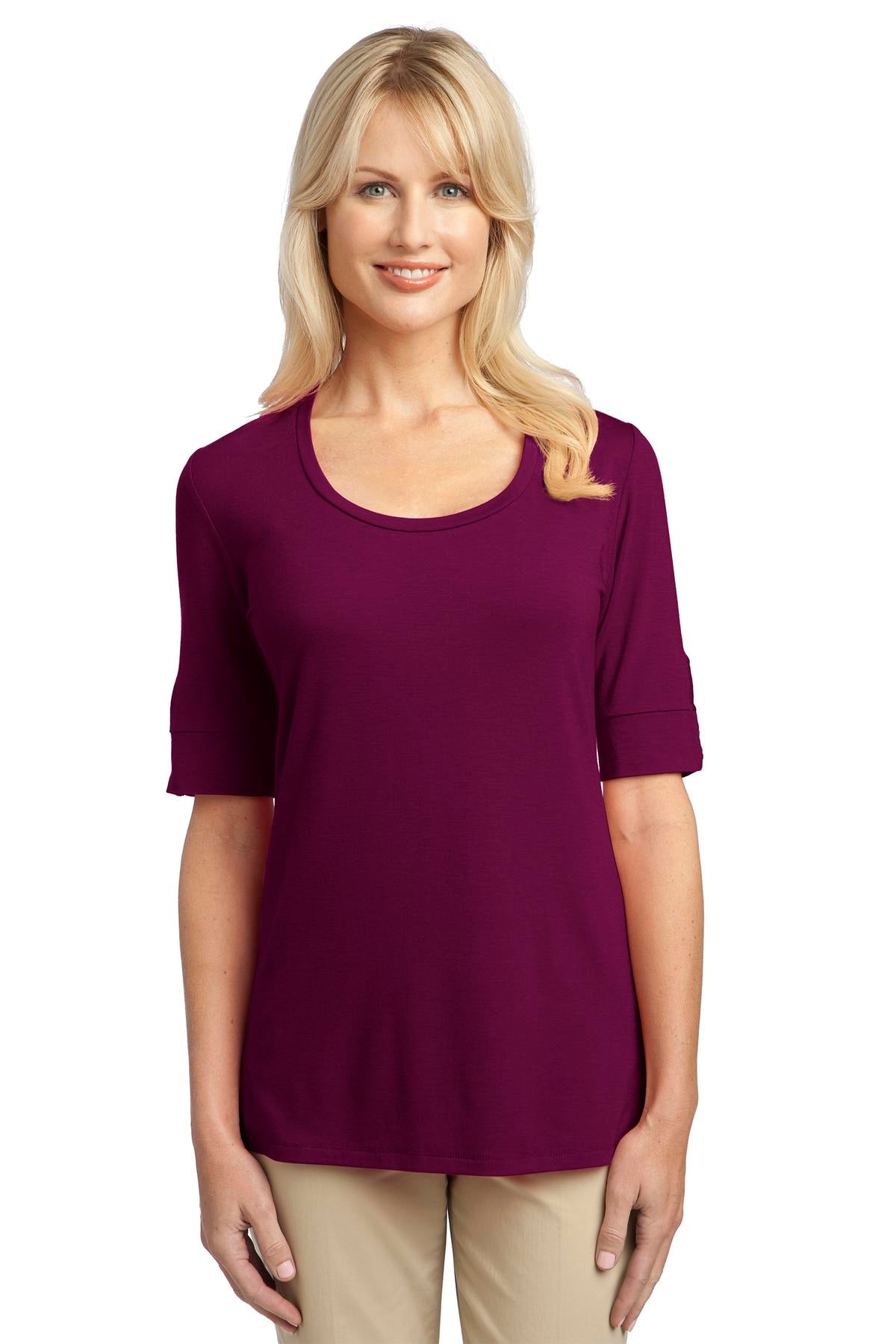 Port Authority Ladies Concept Scoop Neck Shirt. L541 Womens Apparel Shirts & Tops