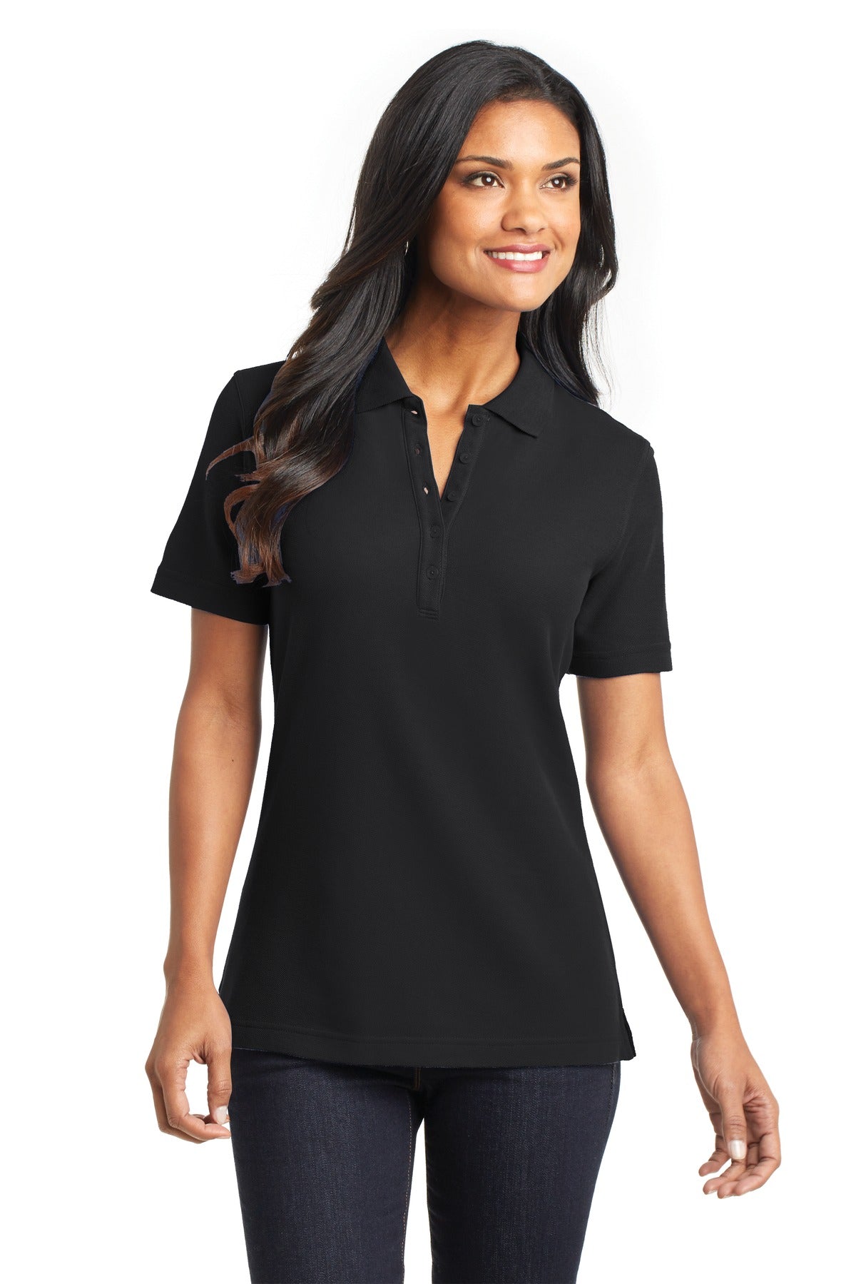 Port Authority Ladies EZCotton Pique Polo. L800 Womens Apparel Shirts & Tops