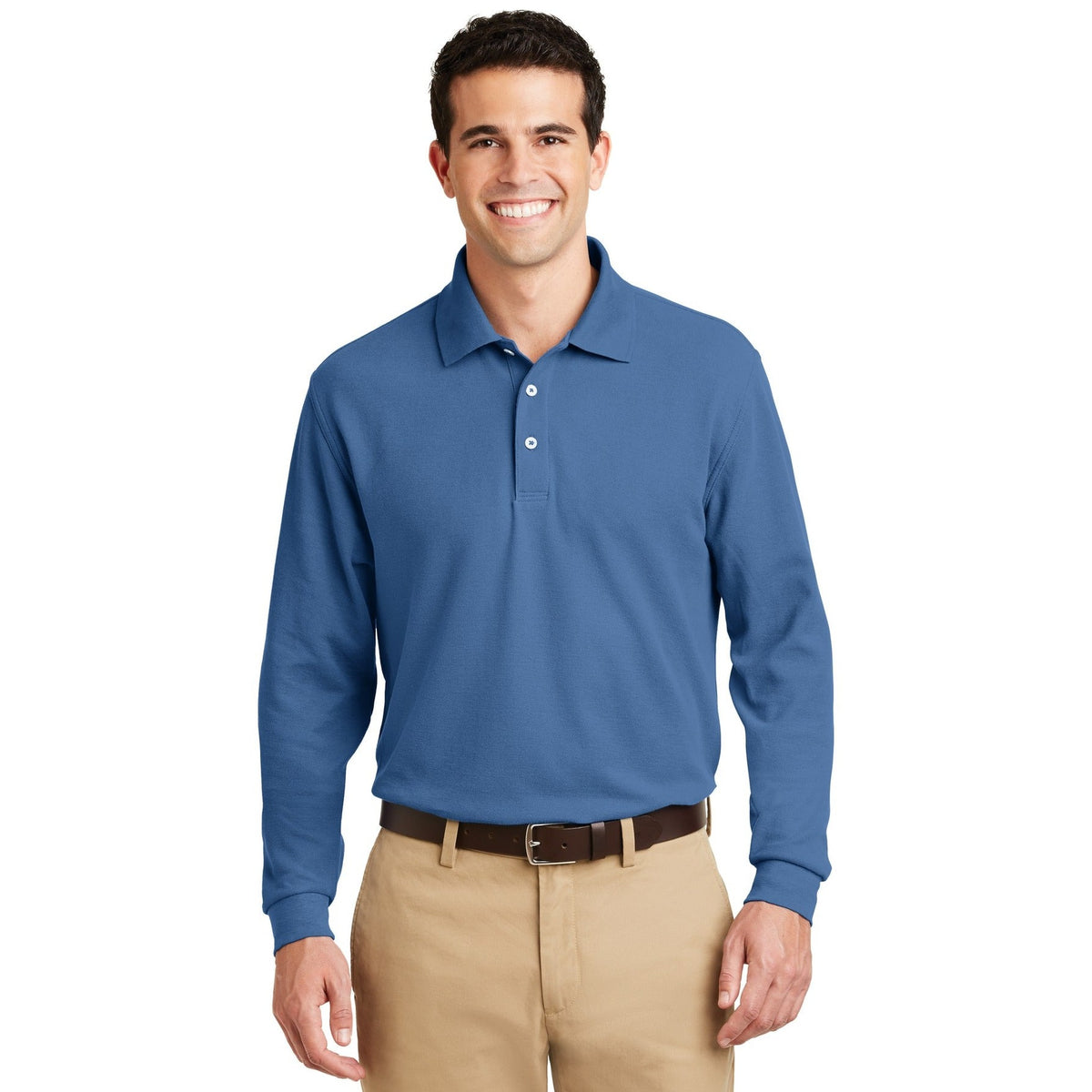 Port Authority Men's Long Sleeve EZCotton Pique Polo