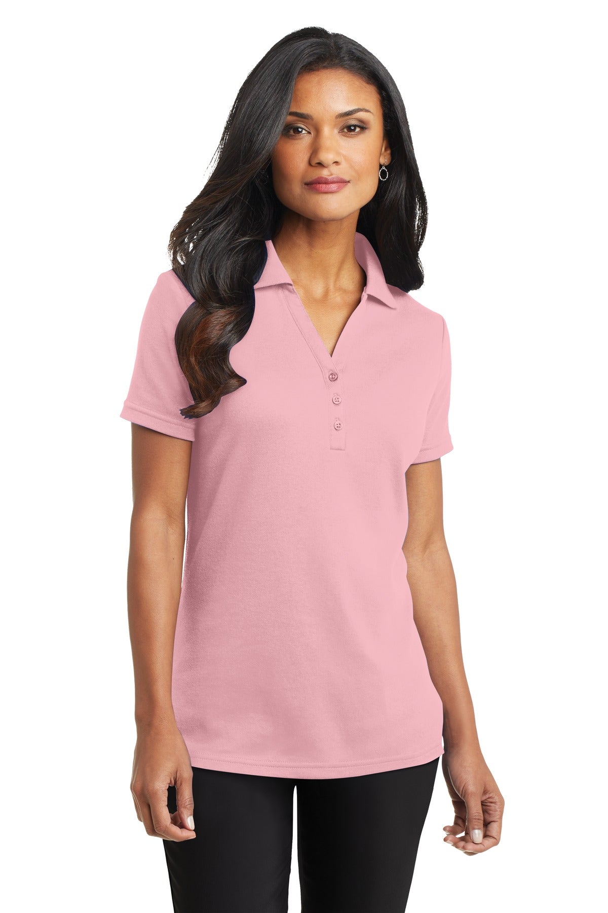 Port Authority Ladies Silk Touch Interlock Polo. L520 Womens Apparel Shirts & Tops