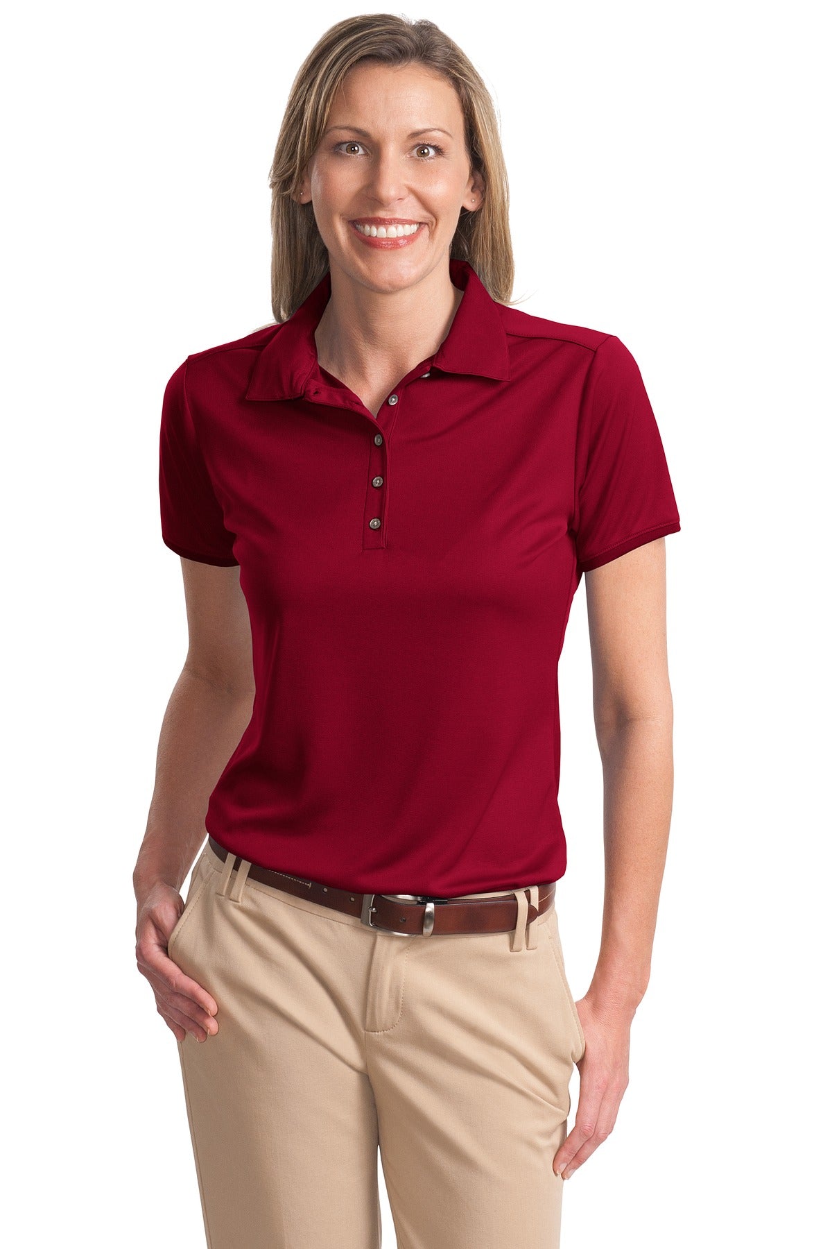 Port Authority ® Women's Poly-Charcoal Birdseye Jacquard Polo