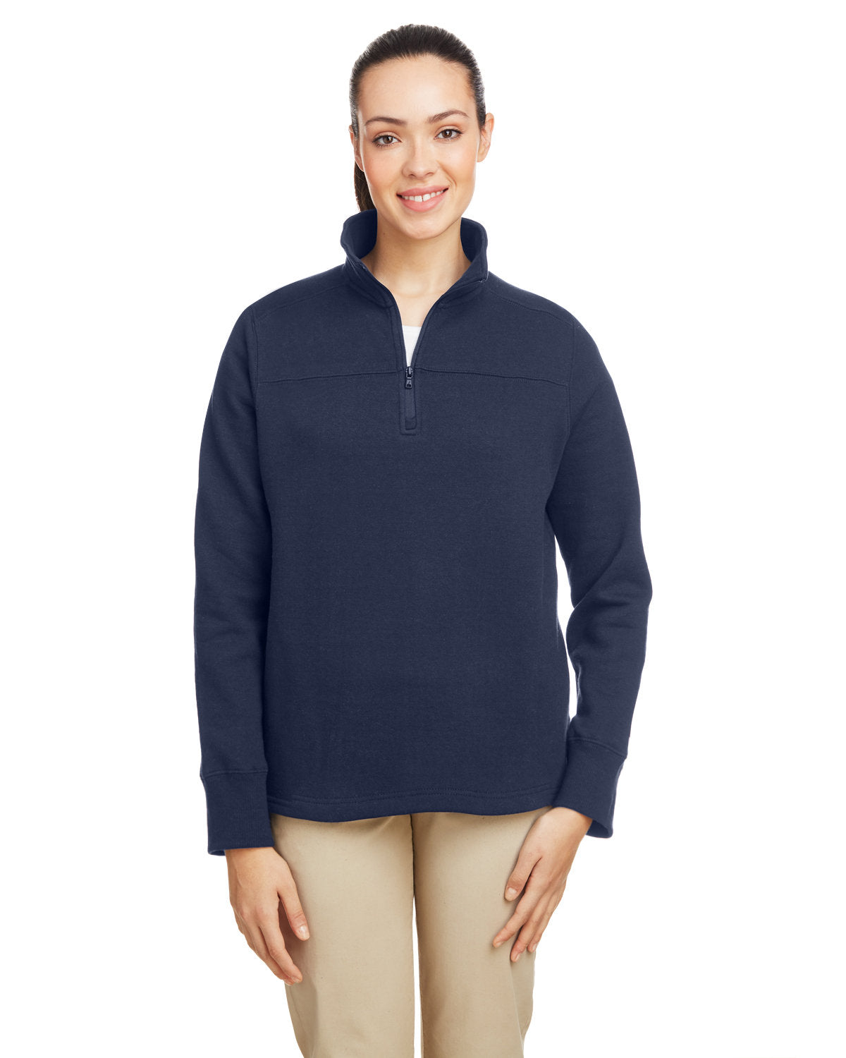 Nautica Ladies' Anchor Quarter-Zip Pullover Womens Apparel Sweatshirts & Fleece