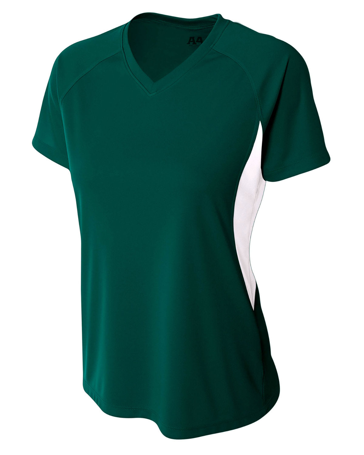 A4 Ladies' Color Block Performance V-Neck T-Shirt Womens Apparel Shirts & Tops