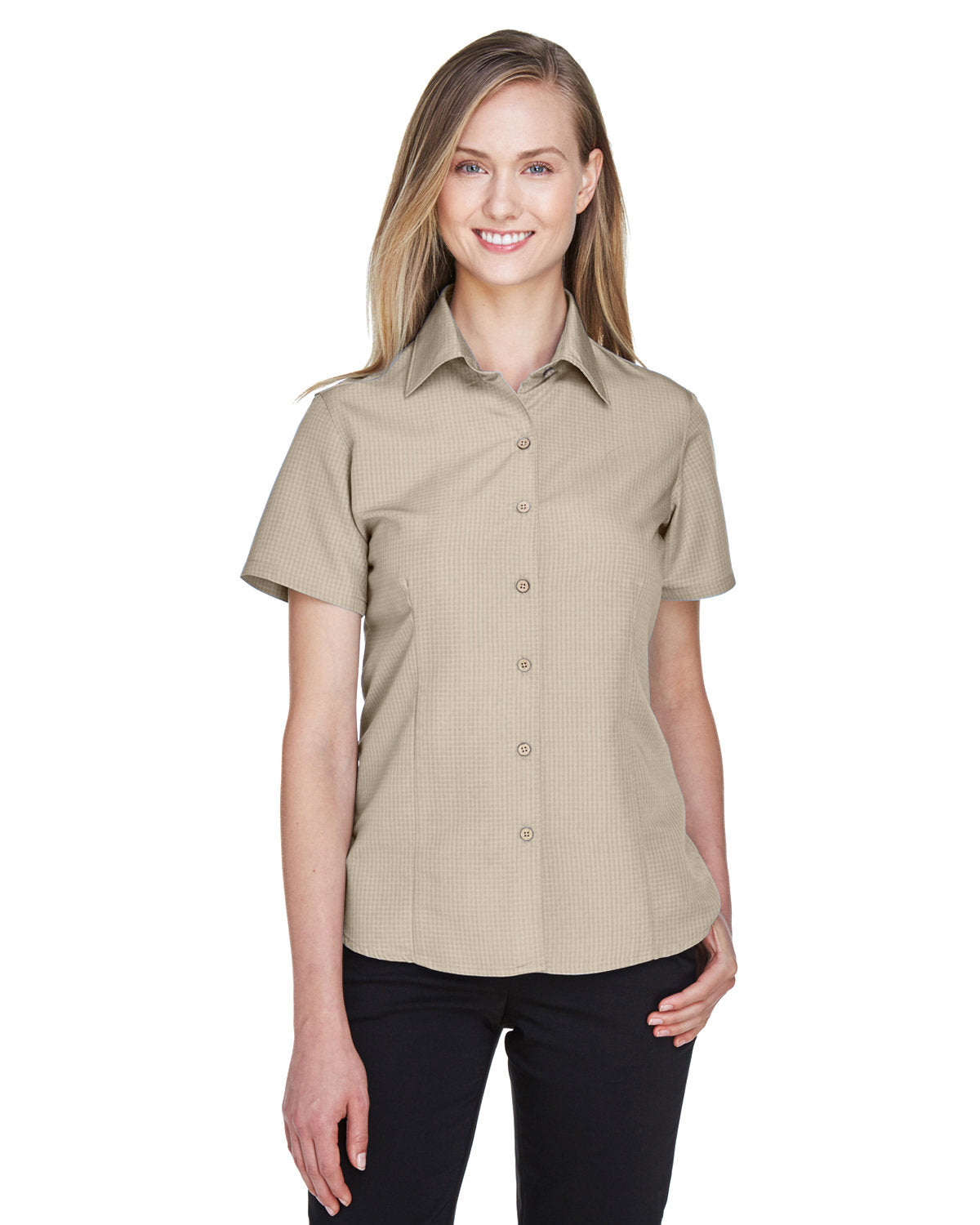 Harriton Ladies' Barbados Textured Camp Shirt Womens Apparel Shirts & Tops
