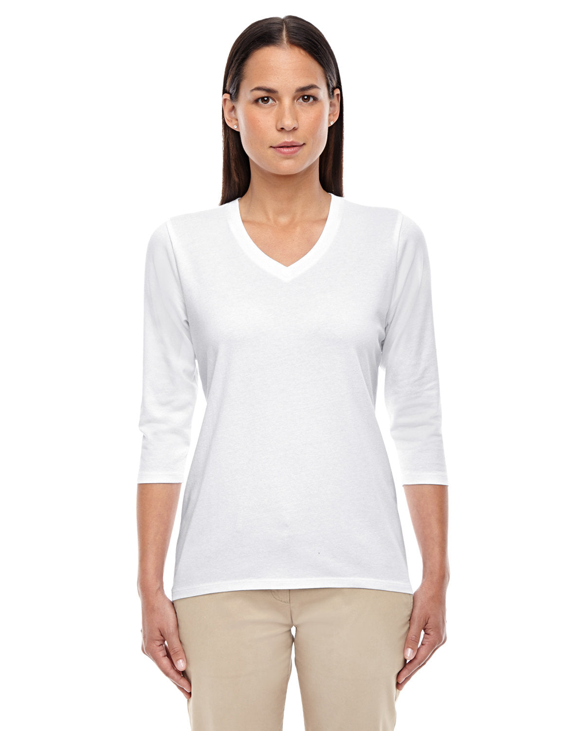 Devon & Jones Ladies' Perfect Fit™ Bracelet-Length V-Neck Top Womens Apparel Shirts & Tops
