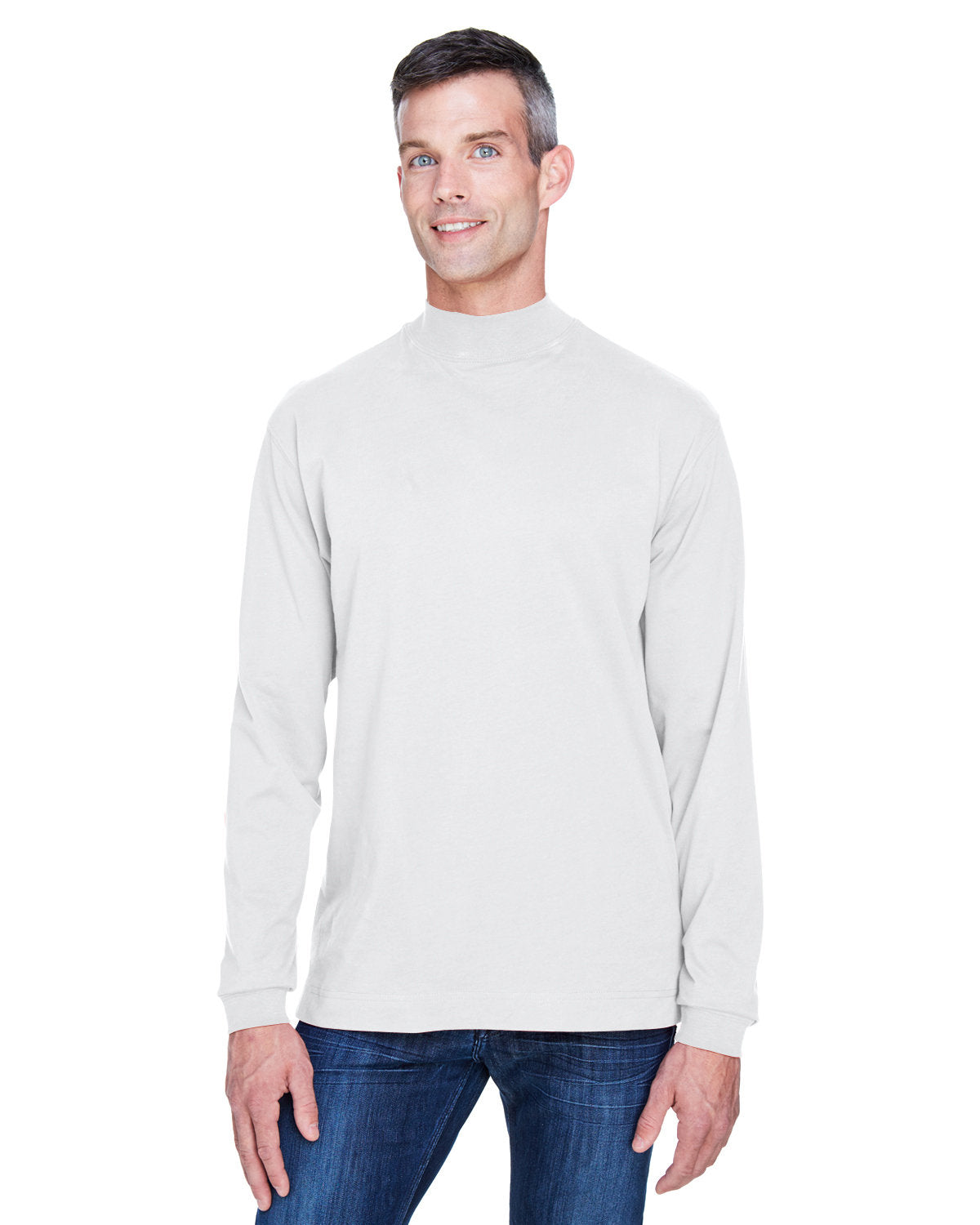 Devon & Jones Adult Sueded Cotton Jersey Mock Turtleneck Mens Apparel Shirts & Tops