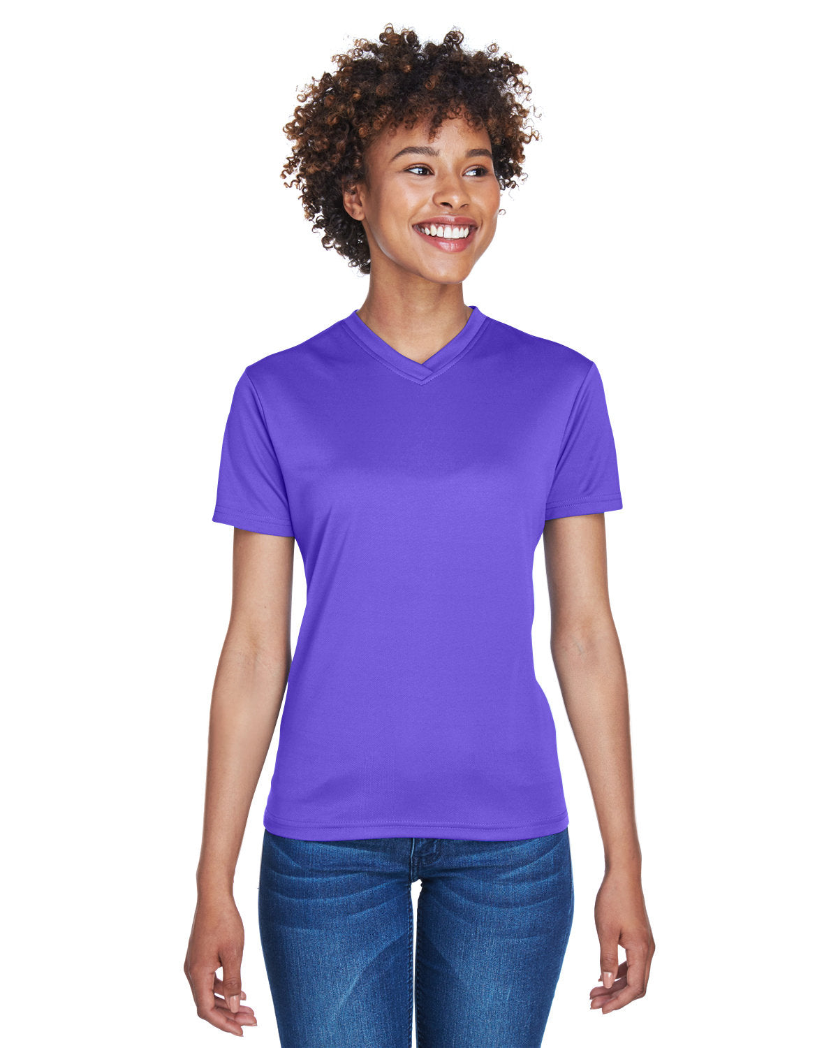 UltraClub Ladies' Cool & Dry Sport V-Neck T-Shirt Womens Apparel Shirts & Tops