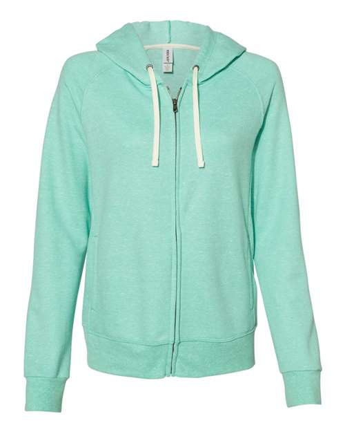 Jerzees Women's Snow Heather French Terry Full-Zip Hooded Sweatshirt Womens Apparel Sweatshirts & Fleece