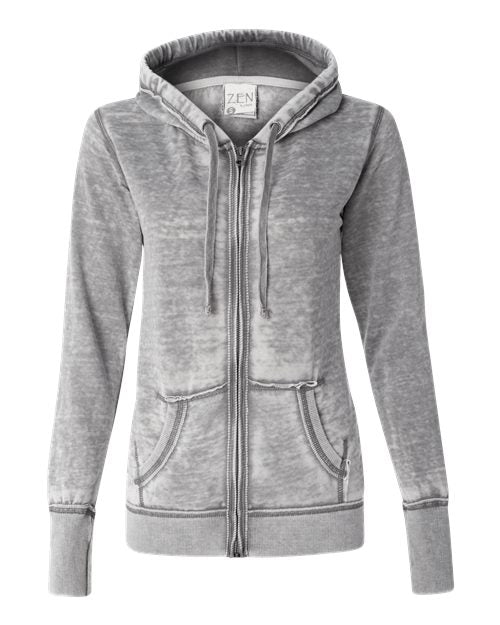 J. America Women's Zen Fleece Full-Zip Hooded Sweatshirt 2086 Womens Apparel Sweatshirts & Fleece