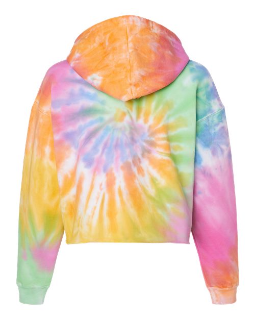 Colortone Women's Tie-Dyed Crop Hooded Sweatshirt Womens Apparel Sweatshirts & Fleece