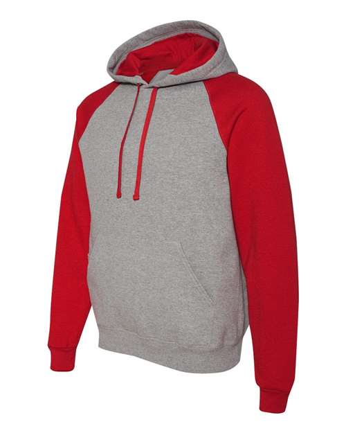 JERZEES Men's Nublend Colorblocked Raglan Hooded Sweatshirt 96C Mens Apparel Sweatshirts & Fleece
