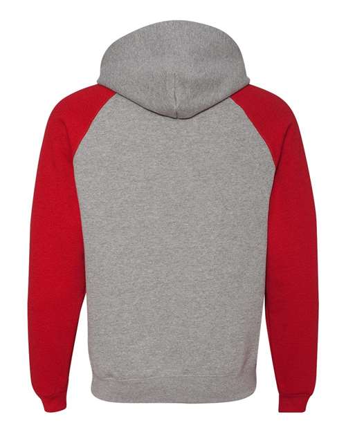 JERZEES Men's Nublend Colorblocked Raglan Hooded Sweatshirt 96C Mens Apparel Sweatshirts & Fleece