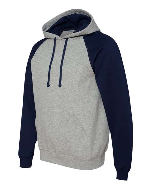 JERZEES Men's Nublend Colorblocked Raglan Hooded Sweatshirt 96C Mens Apparel Sweatshirts & Fleece