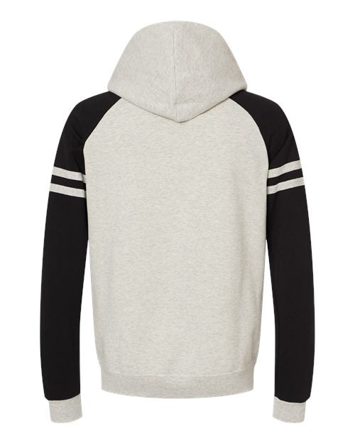 JERZEES Men's Nublend Varsity Colorblocked Raglan Hooded Sweatshirt 97C Mens Apparel Sweatshirts & Fleece