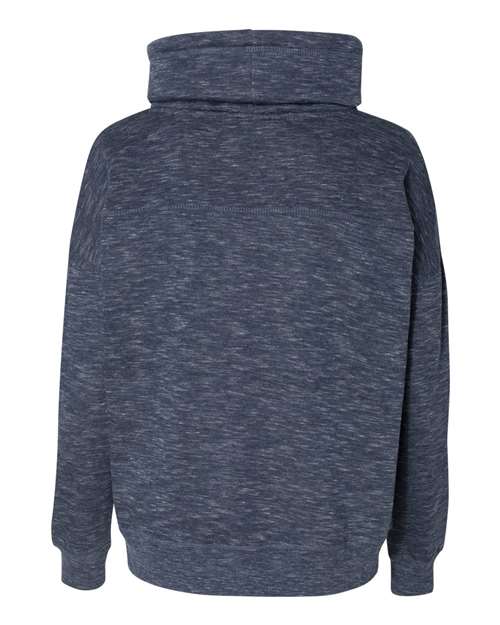 J. America Women’s Mélange Fleece Cowl Neck Sweatshirt 6203 Womens Apparel Sweatshirts & Fleece