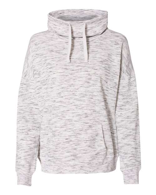 J. America Women’s Mélange Fleece Cowl Neck Sweatshirt 6203 Womens Apparel Sweatshirts & Fleece
