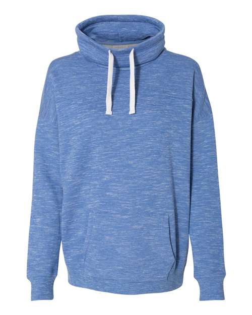 J. America Women’s Mélange Fleece Cowl Neck Sweatshirt 6203 Womens Apparel Sweatshirts & Fleece