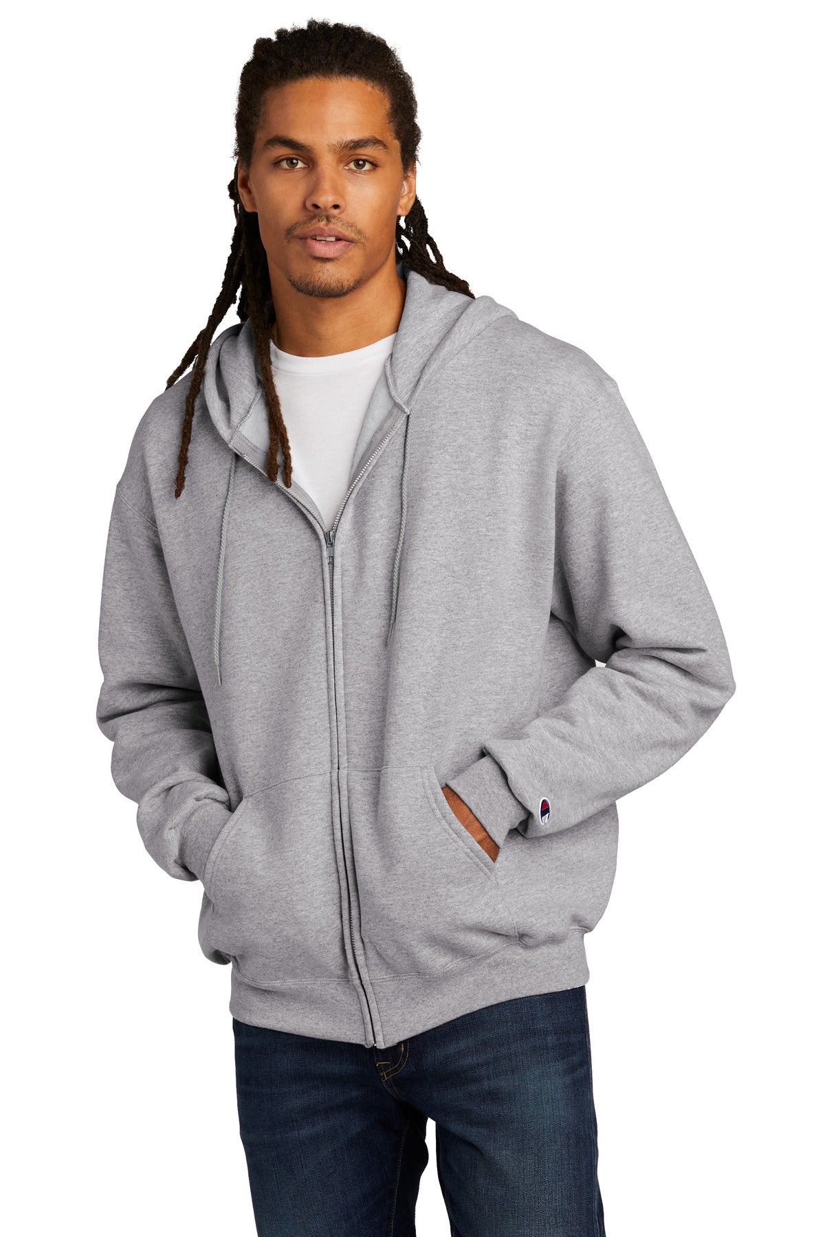 Champion Men's Powerblend Full-Zip Hoodie Mens Apparel Sweatshirts & Fleece